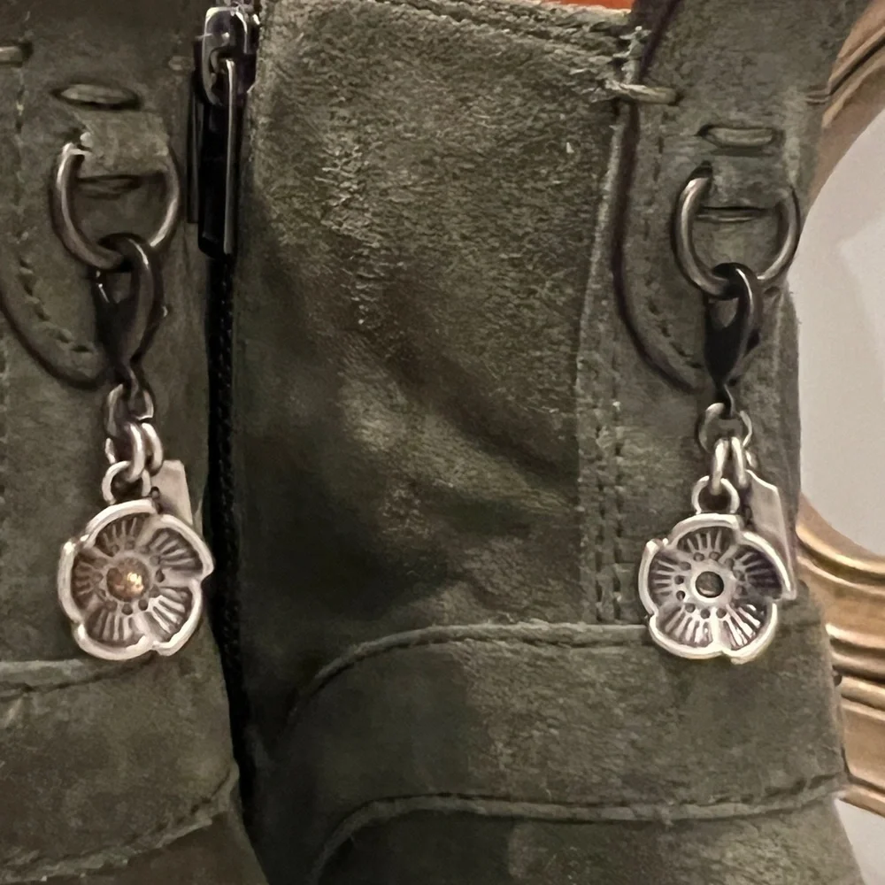 Coach 1941 Womens Moto Boots Olive Suede - Picture 8 of 9